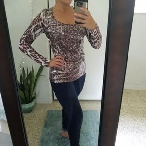 Cache Cheetah Print Top